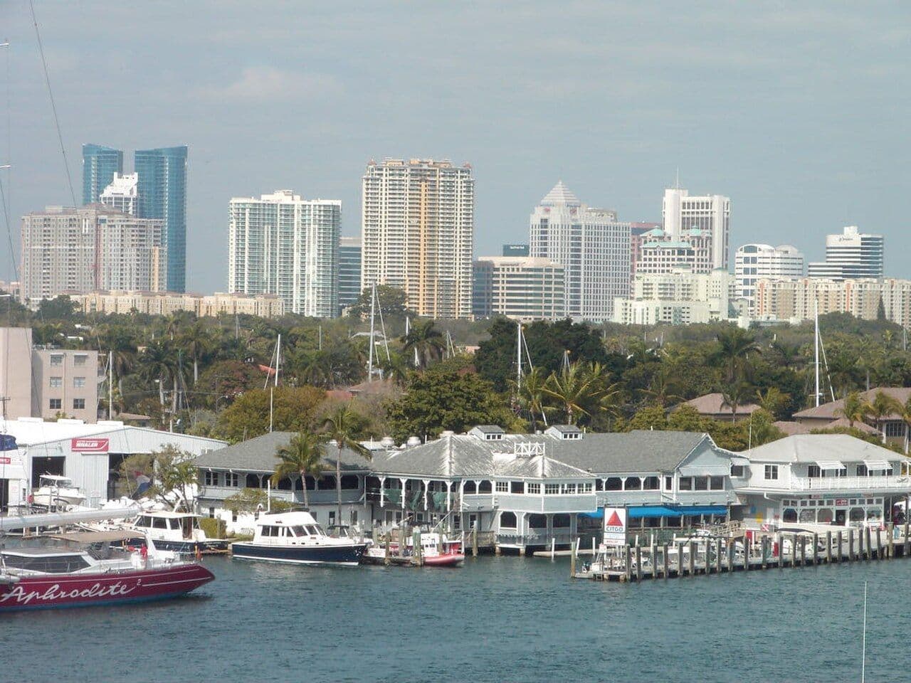 Downtown Fort Lauderdale condo towers seen across the Intracoastal from the 17th Street bridge